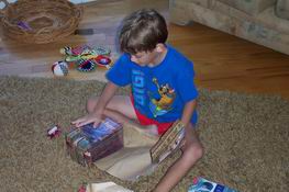 Alex got the Harry Potter books from Nana & Papa for his birthday