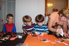 Making trick-or-treat bags