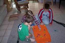 The kids were playing with the baby mice on one of Alex's games