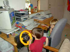 Playing his new Reader Rabbit