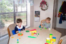 Making play dough monsters!