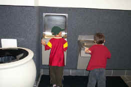 Getting a drink at the mall