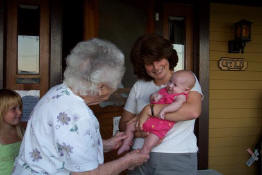 Danielle's passing out smiles