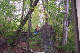On one of the structures outside the mine