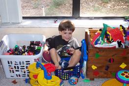 What better place for a goofball than the ball basket!