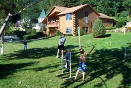 Alex and Preston playing Swing Ball