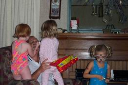 Kelsey and Julia putting on the finishing touches (and is Julia ever Daddy's little girl!)