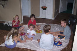 A picnic indoors