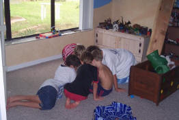 Five boys and one Game Boy