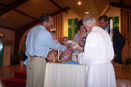 The girls helped with the actual Christening